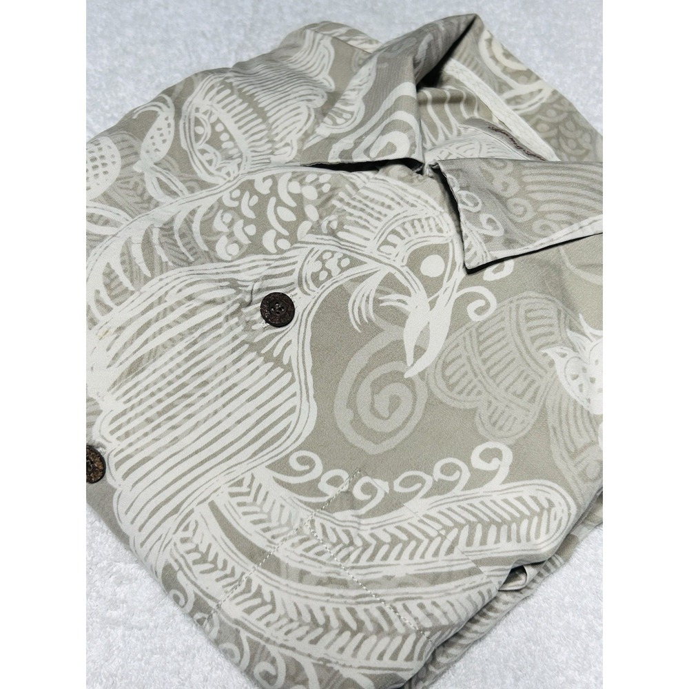 Tommy Bahama Mens Button Up Dress Casual Shirt XL/TG Silk Blend Short Sleeve